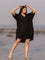 Sajdaa Black Oversized Asymmetrical Long Shirt
