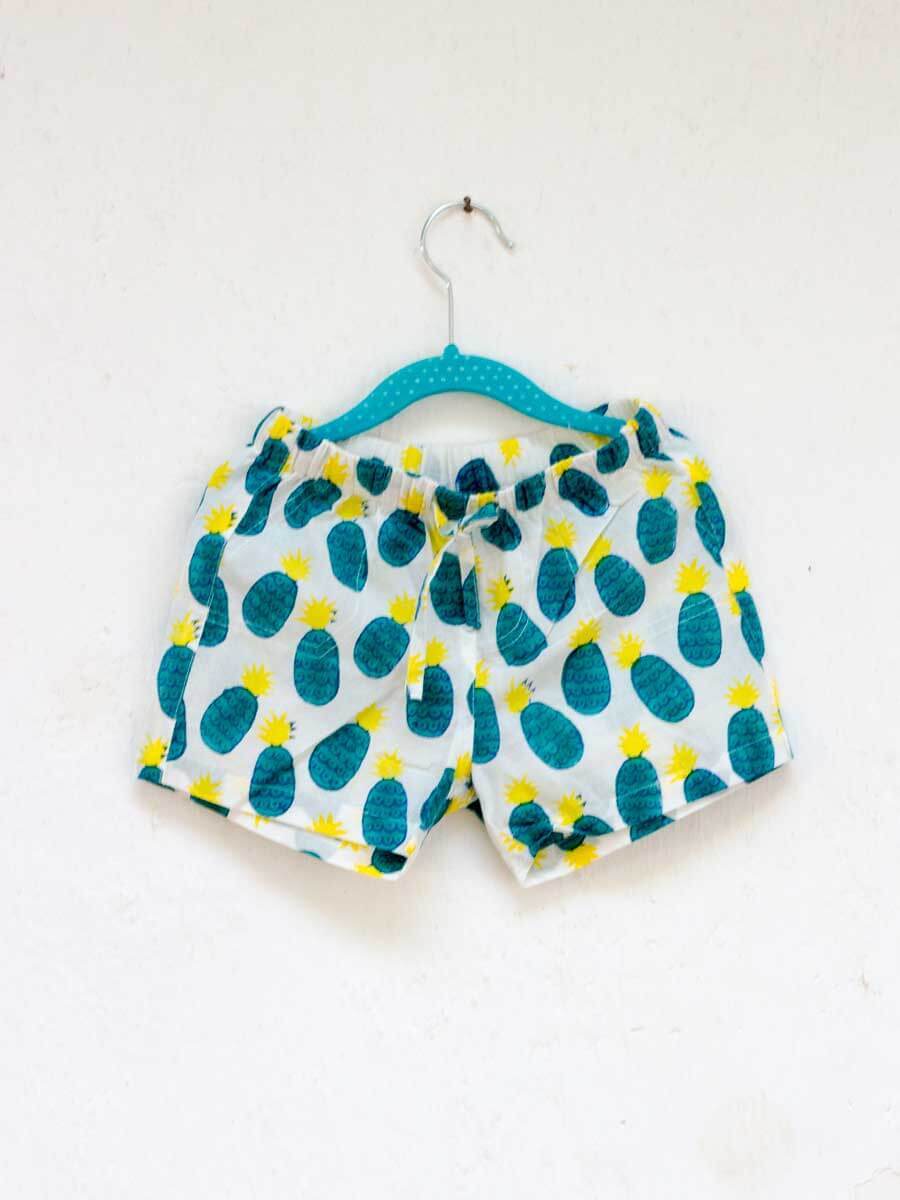 Sunshine Blast Organic Cotton Block Printed Shorts