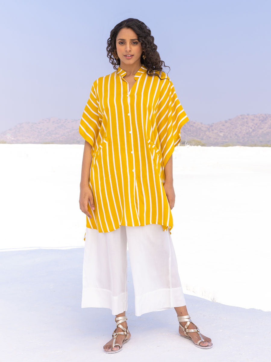 Charlotte Yellow Stripes Shirt Kurta / Dress
