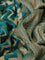 Banarasi crepe saree green and cs blue with allover geometric zari weaves and woven border