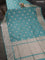 Banarasi semi katan saree teal blue with zari woven buttas and zari woven border
