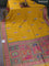 Banarasi silk saree mustard yellow with position butta prints and position prints