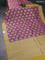 Banarasi silk cotton saree mauve pink and yellow with woven buttas and woven border