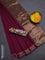 Bengal soft cotton saree dark magenta pink and maroon with plain body and zari woven border