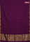 Bengal soft cotton saree purple and red with plain body and zari woven border