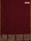 Bengal soft cotton saree maroon and blue with plain body and zari woven border
