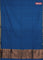 Bengal soft cotton saree cs blue and blue with plain body and zari woven border