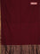 Bengal soft cotton saree maroon and blue with plain body and zari woven border