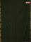 Bengal soft cotton saree sap green and light green with plain body and zari woven border