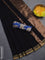 Bengal soft cotton saree black and blue with plain body and zari woven border