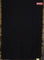 Bengal soft cotton saree black and blue with plain body and zari woven border