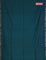 Bengal soft cotton saree teal green and light green with plain body and zari woven border
