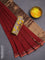 Bengal soft cotton saree maroon and yellow with plain body and zari woven border
