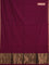 Bengal soft cotton saree dark magenta pink and blue with plain body and zari woven border