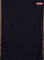 Bengal soft cotton saree black and blue with plain body and zari woven border