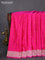 Banarasi semi mushru silk saree pink shade and red with allover self emboss & zari buttas and zari woven border