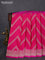 Banarasi semi mushru silk saree pink with allover zig zag zari weaves and zari woven border