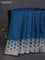 Banarasi semi mushru silk saree dual shade of blue with allover self emboss & zari buttas and zari woven border