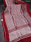Banarasi katan silk saree red with allover silver zari woven brocade weaves and zari woven butta border