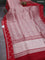 Banarasi katan silk saree red with allover silver zari woven brocade weaves and zari woven butta border