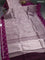 Banarasi katan silk saree purple with allover silver zari woven brocade weaves and zari woven butta border