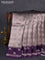 Banarasi katan silk saree violet with allover silver zari woven brocade weaves and zari woven butta border