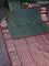 Venkatagiri silk saree dark green and maroon with allover silver zari weaves and rich silver zari woven border