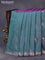 Banarasi katan silk saree dual shade of green and purple with zari woven buttas and zari woven border