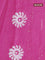 Batik cotton saree mild purple with allover sequin work & batik butta prints and printed lace work border