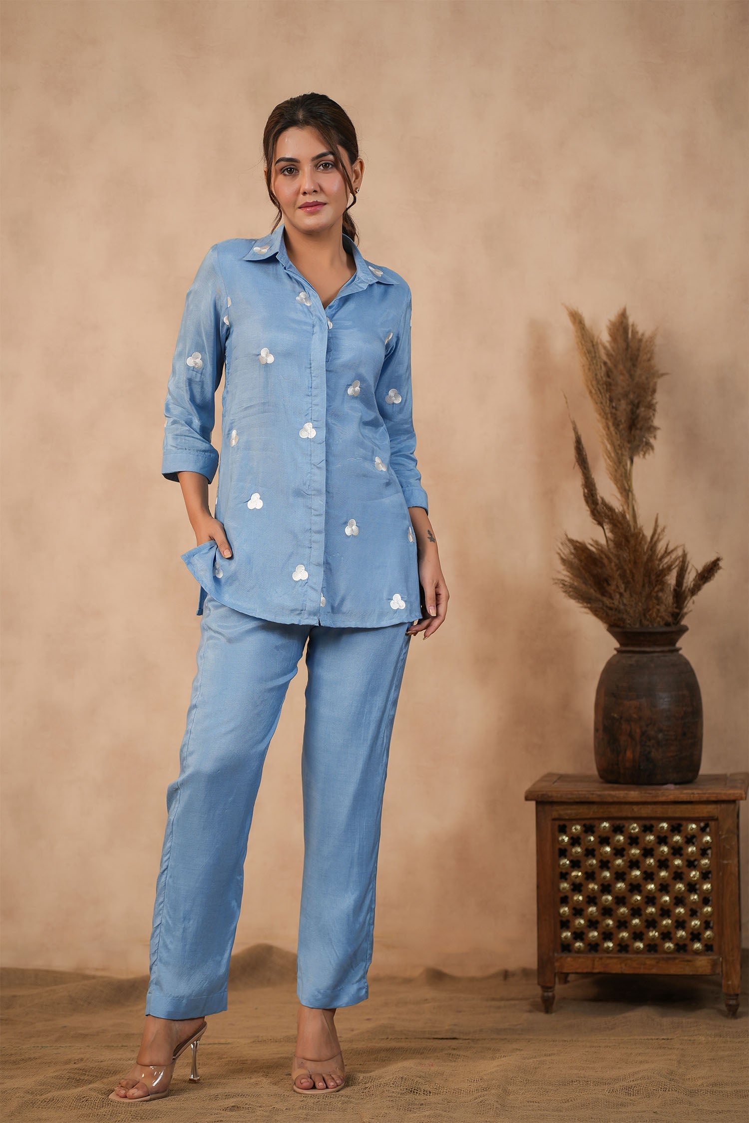 Carolina Blue Santoon Co-Ord Set