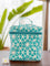 Blue Star Block Printed Cotton Travel Vanity Case