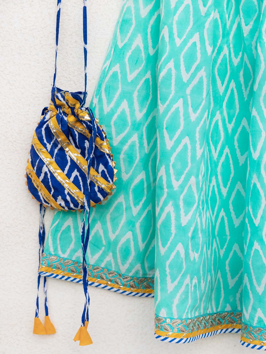 Blue Ikat Potli