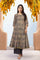 Beige Geometric Printed Embroidered Anarkali Cotton Kurta