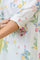 Blue Floral Printed Pure Cotton A-line Kurta with Thread Embroidery