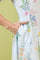 Blue Floral Printed Pure Cotton A-line Kurta with Thread Embroidery