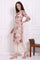 Beige Floral Printed Chanderi Straight Kurta