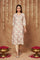 Beige Floral Print Straight Muslin Shimmer Kurta