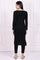 Black Embroidered Straight Acrylic Winter Kurta