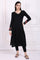 Black Embroidered A-Line Acrylic Winter Kurta