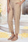 Beige Solid Cropped Rayon Straight Pant