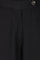 Black Solid Wide Leg Ankle Length Pants