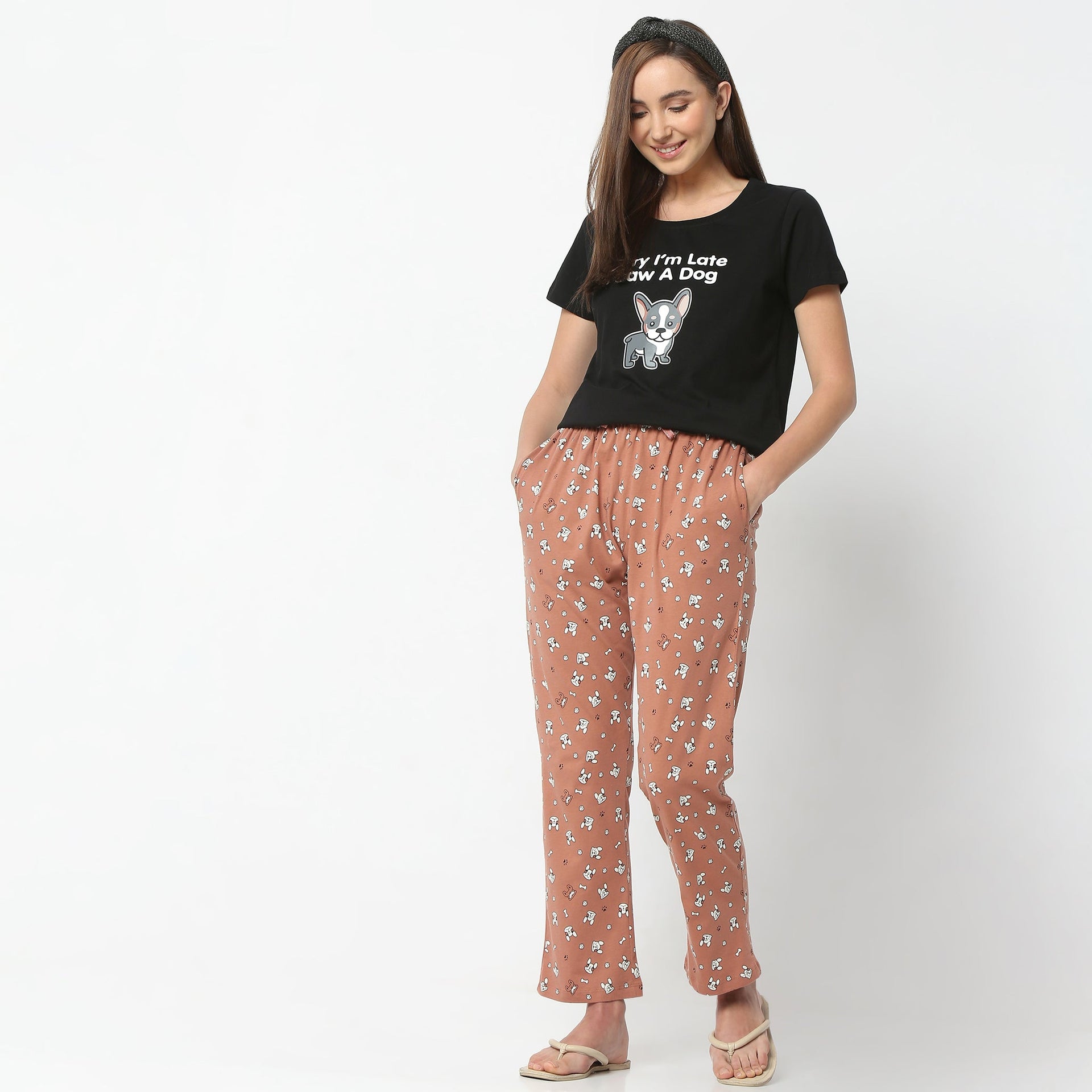 All Over Print Full Length Mid Rise Lounge Pyjamas