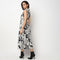 Abstract Print Shirt Collar Dress with Belt