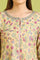 Light Yellow Floral Glitter Printed Pure Cotton Anarkali Kurta and Pants Set