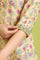 Light Yellow Floral Glitter Printed Pure Cotton Anarkali Kurta and Pants Set