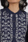 Navy Blue Embroidered Yoke Pure Cotton Kurta and Pants Co-ord Set
