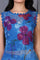 Blue Floral Printed Lace Straight Sheer Kurta, Crop Top and Pants Set