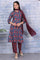 Blue Printed Modal Straight Kurta, Pants and Dupatta Set