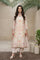 Cream Floral Printed Tissue A-Line Kurta with Straight Pant and Dupatta Set