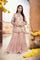 Beige Floral Embellished Peplum Chiffon Kurta with Sharara and Dupatta Set